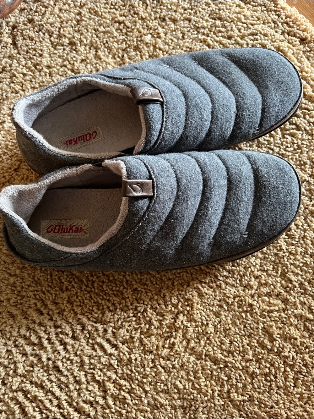 OluKai Gray Slid-On Slippers